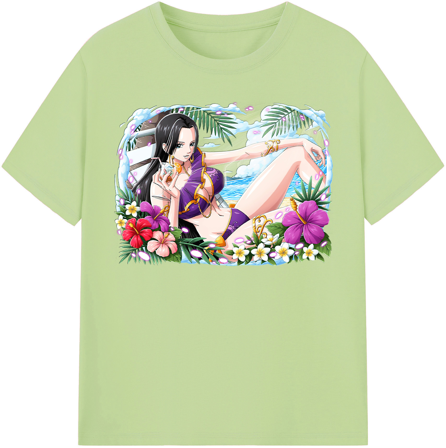 （画像用） ワンピース ボア・ハンコック ONE PIECE Boa·Hancock 綿100％半袖Tシャツ（フロントプリント）